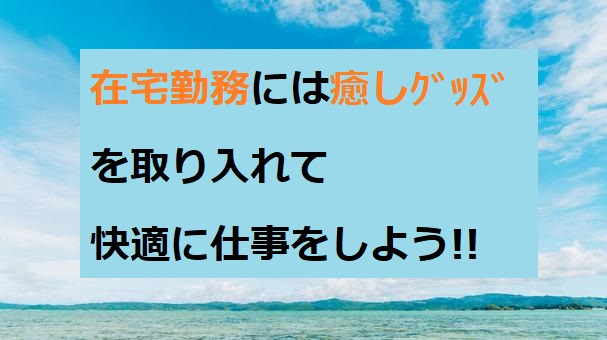 在宅勤務には癒しｸﾞｯｽﾞを取り入れて快適に仕事をしよう 在宅ワーク